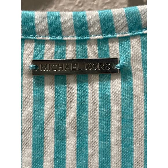 MICHAEL KORS Blue and White Striped Top Size S - Picture 5 of 6